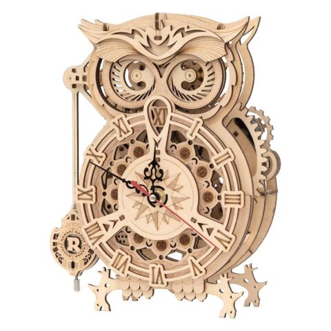 RoboTime 3D wooden mechanical puzzle Owl clock