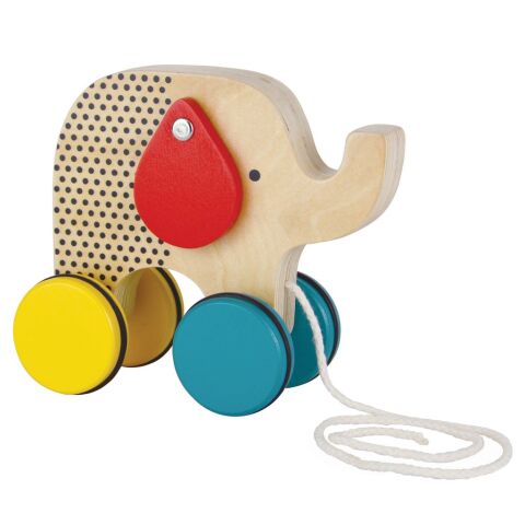 Petit Collage Jumbo wooden pulling elephant