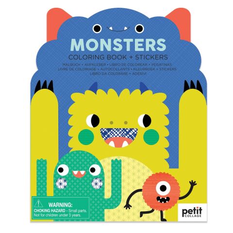 Petit Collage Coloring with stickers Monsters
