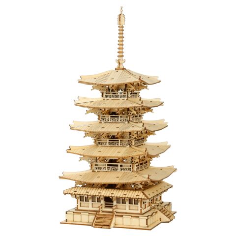 RoboTime 3D wooden jigsaw puzzle Five-storey pagoda