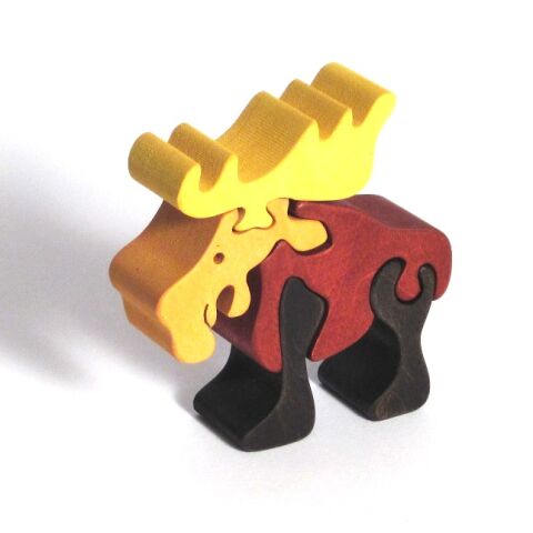 Fauna Solid wood jigsaw puzzle small moose