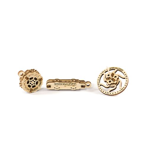Wooden City 3D wooden mechanical puzzle 3 mechanical key chains