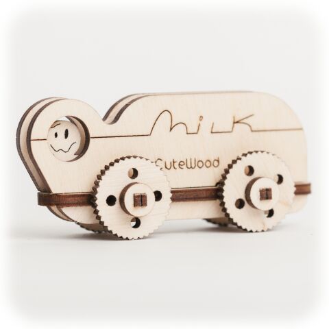 CuteWood Wooden 3D Puzzle Milk Truck