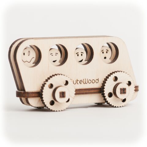 CuteWood Wooden 3D Puzzle Bus
