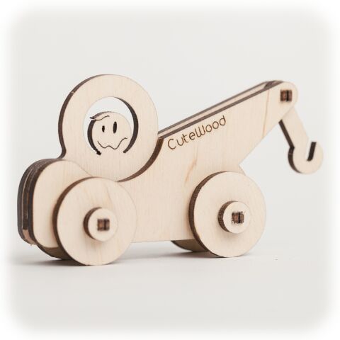 CuteWood Wooden 3D Puzzle Tow Truck