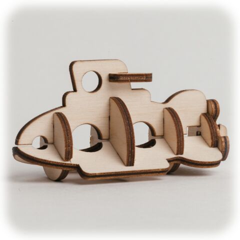 CuteWood Wooden 3D Puzzle Submarine